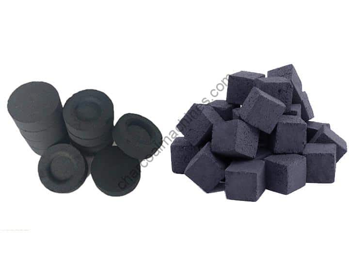 briquettes de charbon avec forme de fleur