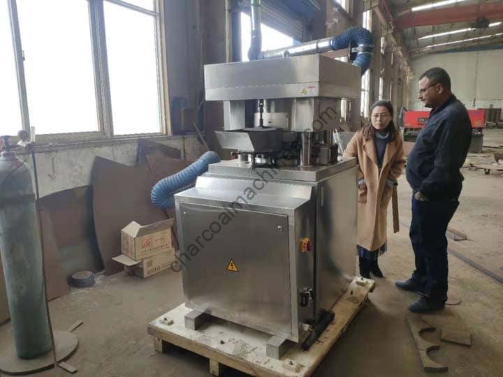 Saudi Customer for visiting the charcoal press machine