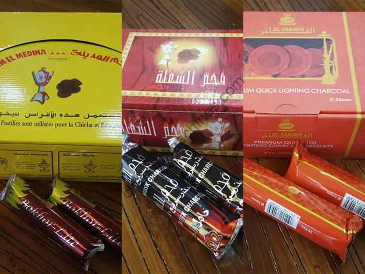 various shisha charcoal packaging forms