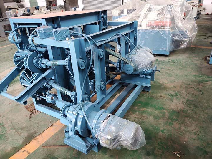 log debarking machine with plastic protection films