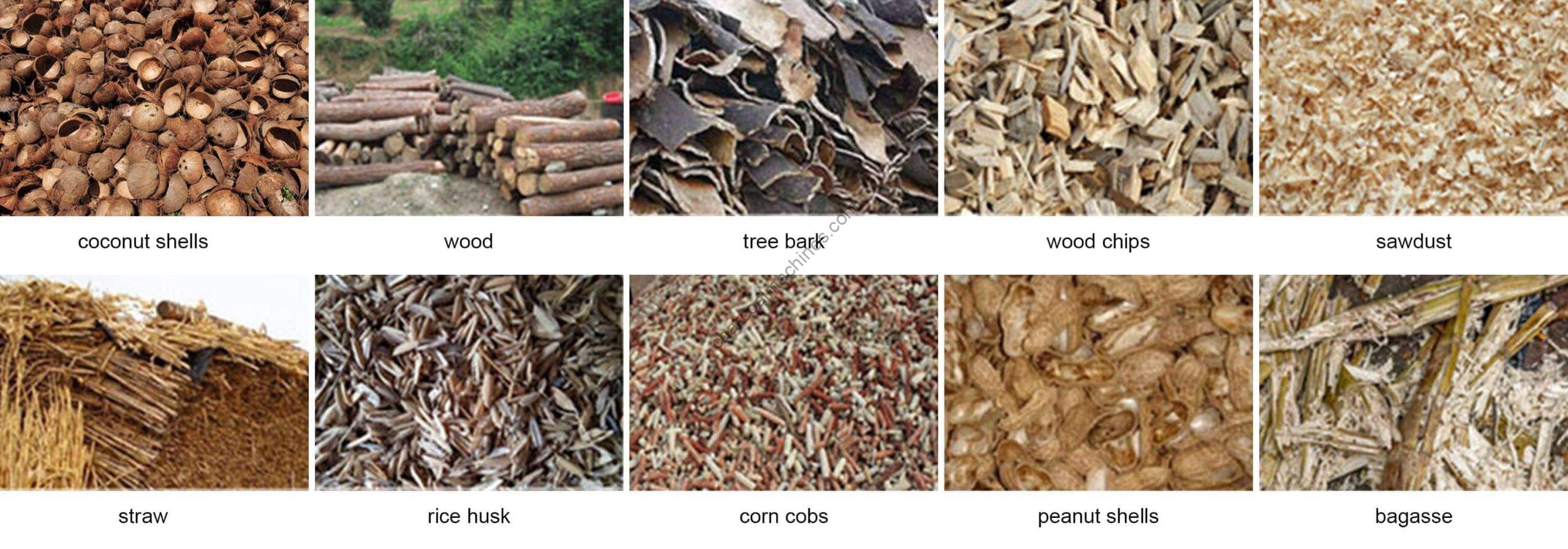 raw materials for making charcoal