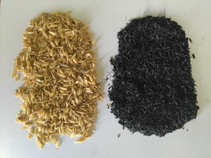 elaboración de carbón vegetal con cáscara de arroz