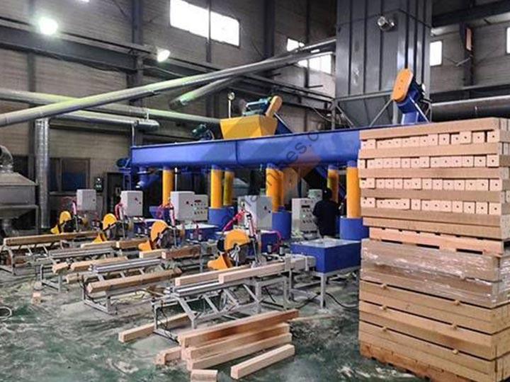 sawdust block processing plant in Romania