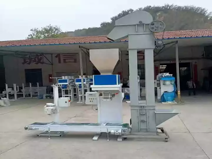 charcoal packing machine with a hoist conveyor