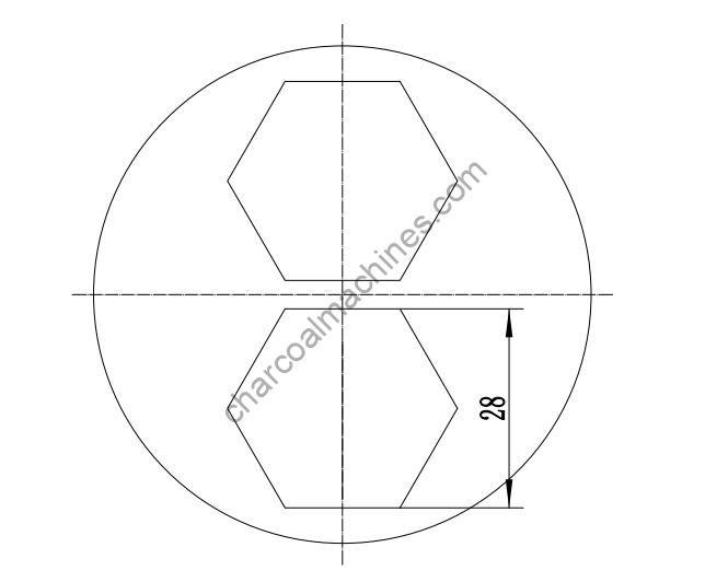 molde de briquetagem hexagonal