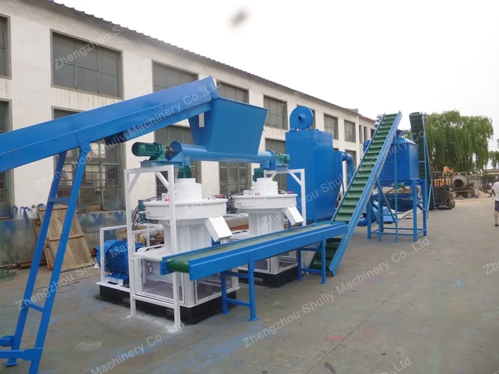 complete wood pellet processing line for making heating pellets