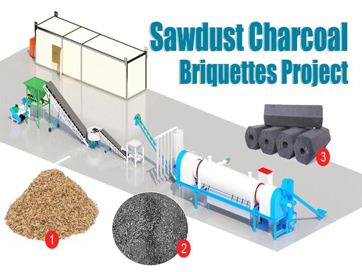 sawdust charcoal briquettes processing plant1