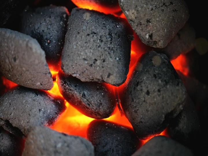 barbecue charcoal burning