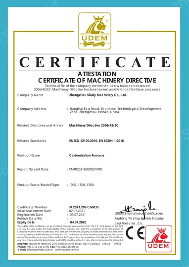 CE certificate of carbonization furnace