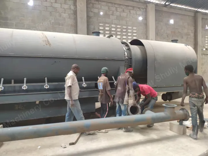 instalación de horno de carbón